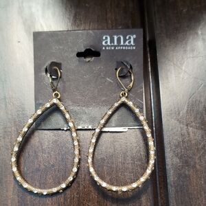 a.n.aSnake Skin & Crystal Teardrop Earrings